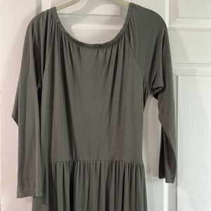 VS ruched off the shoulder maxi dress